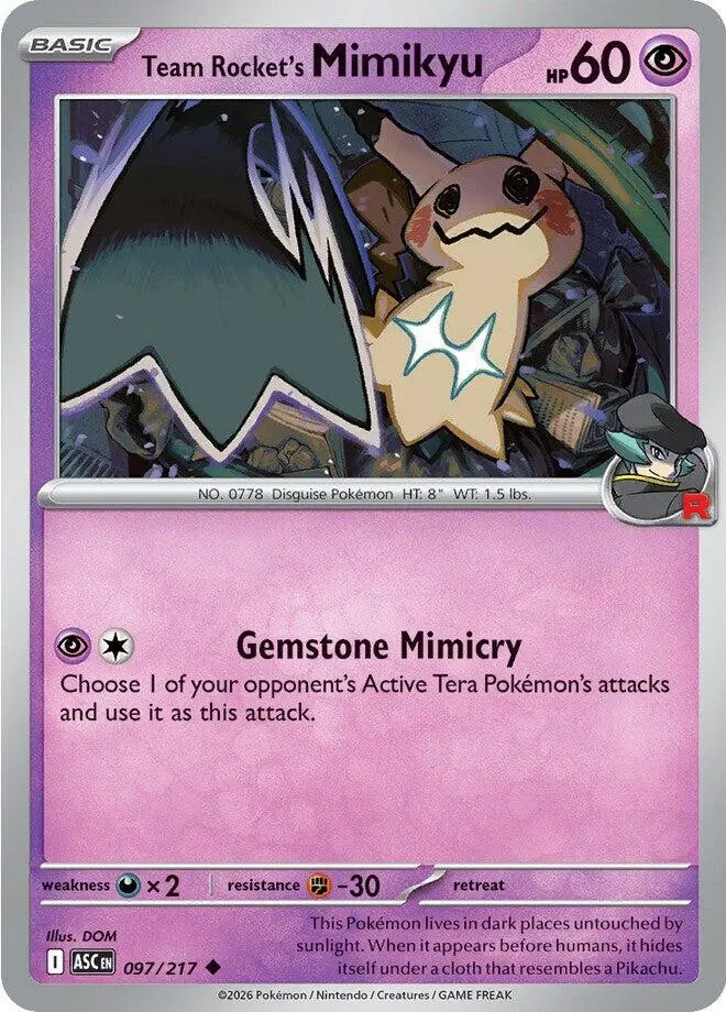 [Binder Condition] Team Rocket's Mimikyu #97 Pokemon Ascended Heroes