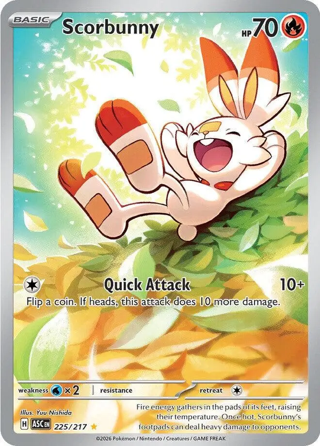 [Binder Condition] Scorbunny #225 Pokemon Ascended Heroes