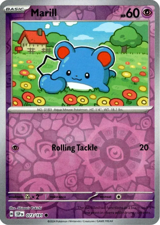 [Binder Condition] Marill [Reverse Holo] #73 Pokemon Surging Sparks