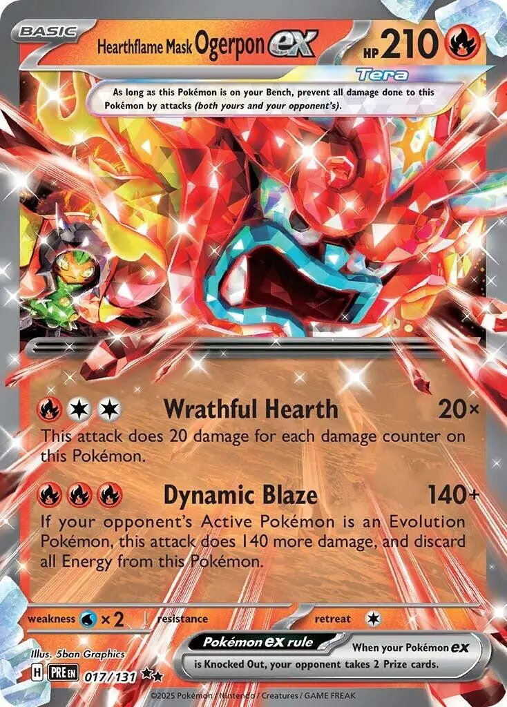[Binder Condition] Hearthflame Mask Ogerpon ex #17 Pokemon Prismatic Evolutions