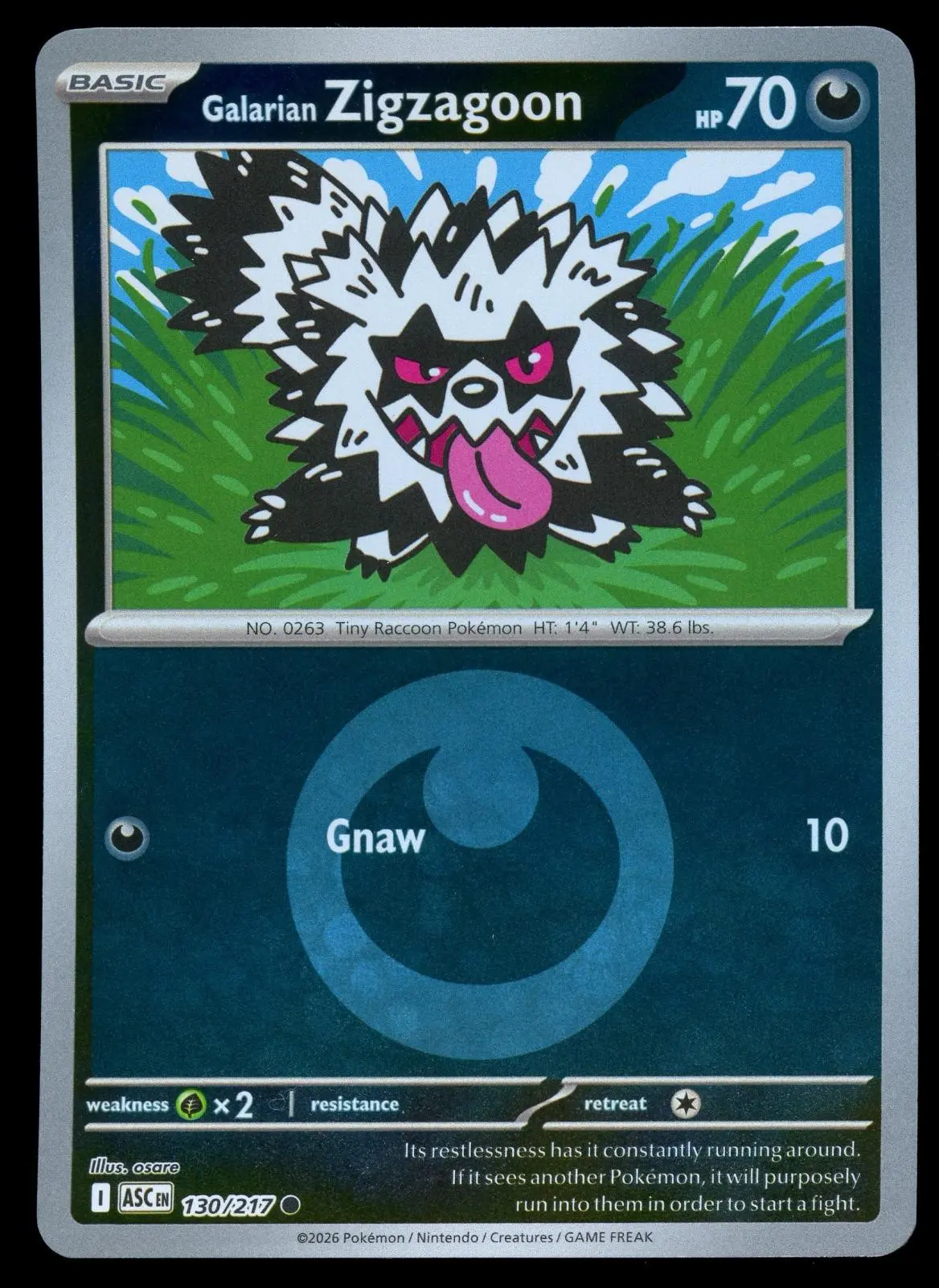 [Binder Condition] Galarian Zigzagoon [Energy] #130 Pokemon Ascended Heroes