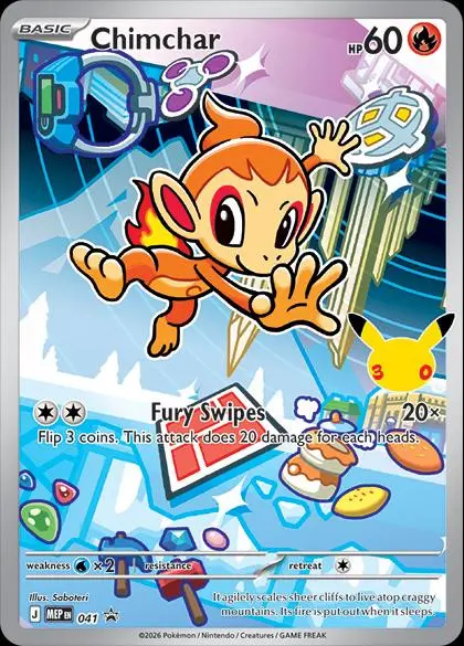 [Binder Condition] Chimchar #41 Pokemon Promo