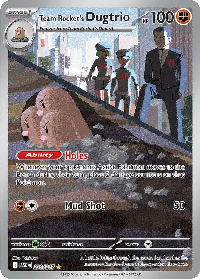 [Binder Condition] Team Rocket's Dugtrio #239 Pokemon Ascended Heroes