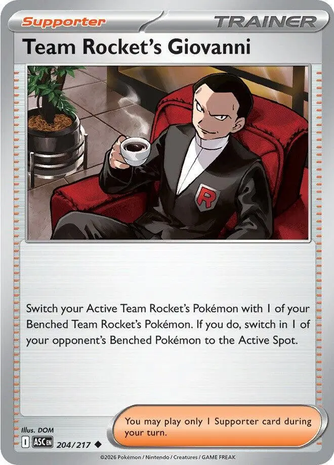 [Binder Condition] Team Rocket's Giovanni #204 Pokemon Ascended Heroes