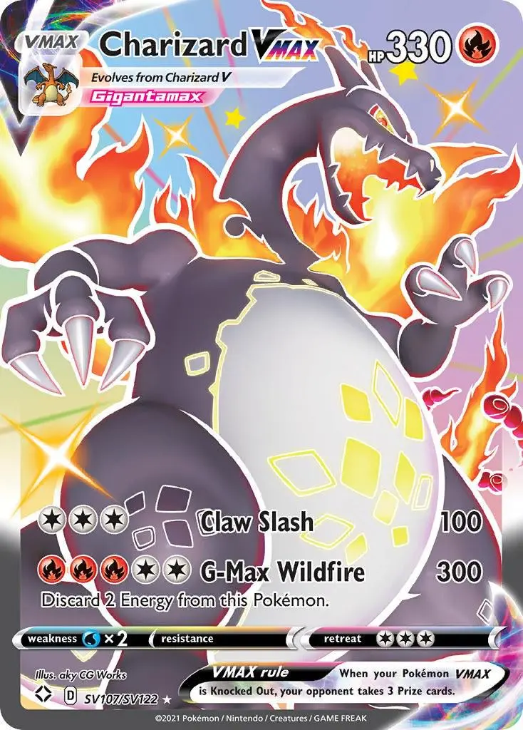 [Binder Condition] Charizard VMAX #SV107 Pokemon Shining Fates