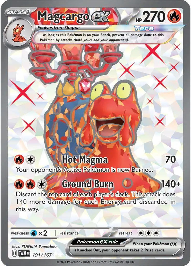 [Binder Condition] Magcargo ex #191 Pokemon Twilight Masquerade