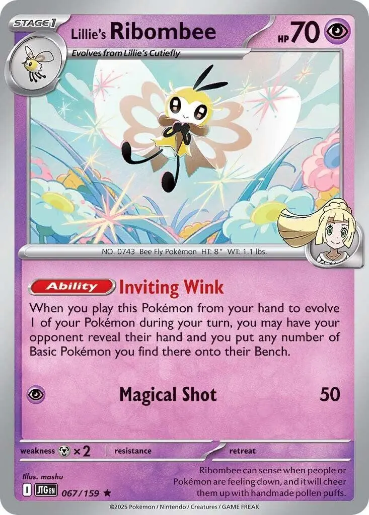 [Binder Condition] Lillie's Ribombee #67 Pokemon Journey Together