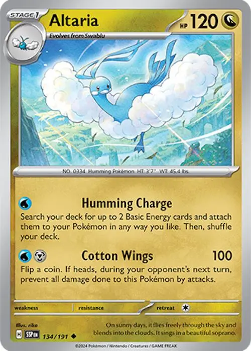 [Binder Condition] Altaria #134 Pokemon Surging Sparks