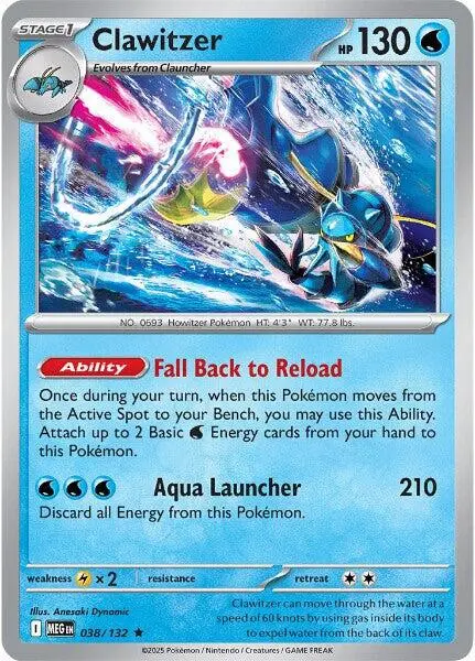 [Binder Condition] Clawitzer #38 Pokemon Mega Evolution