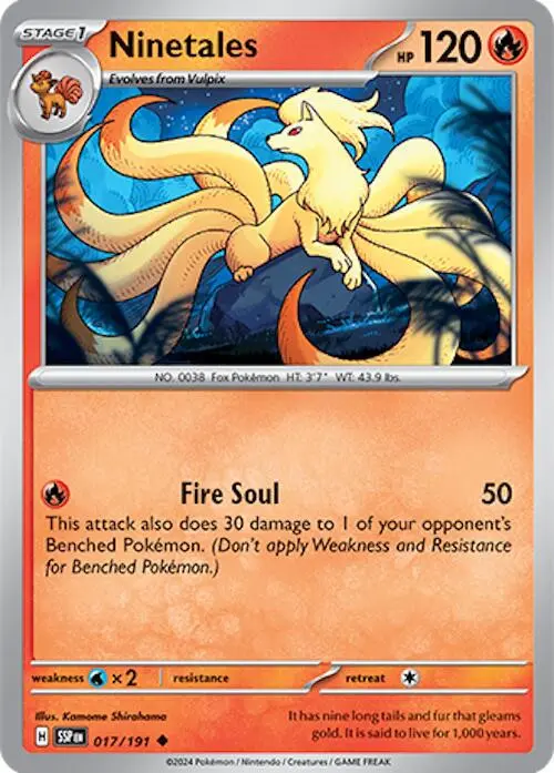 [Binder Condition] Ninetales #17 Pokemon Surging Sparks