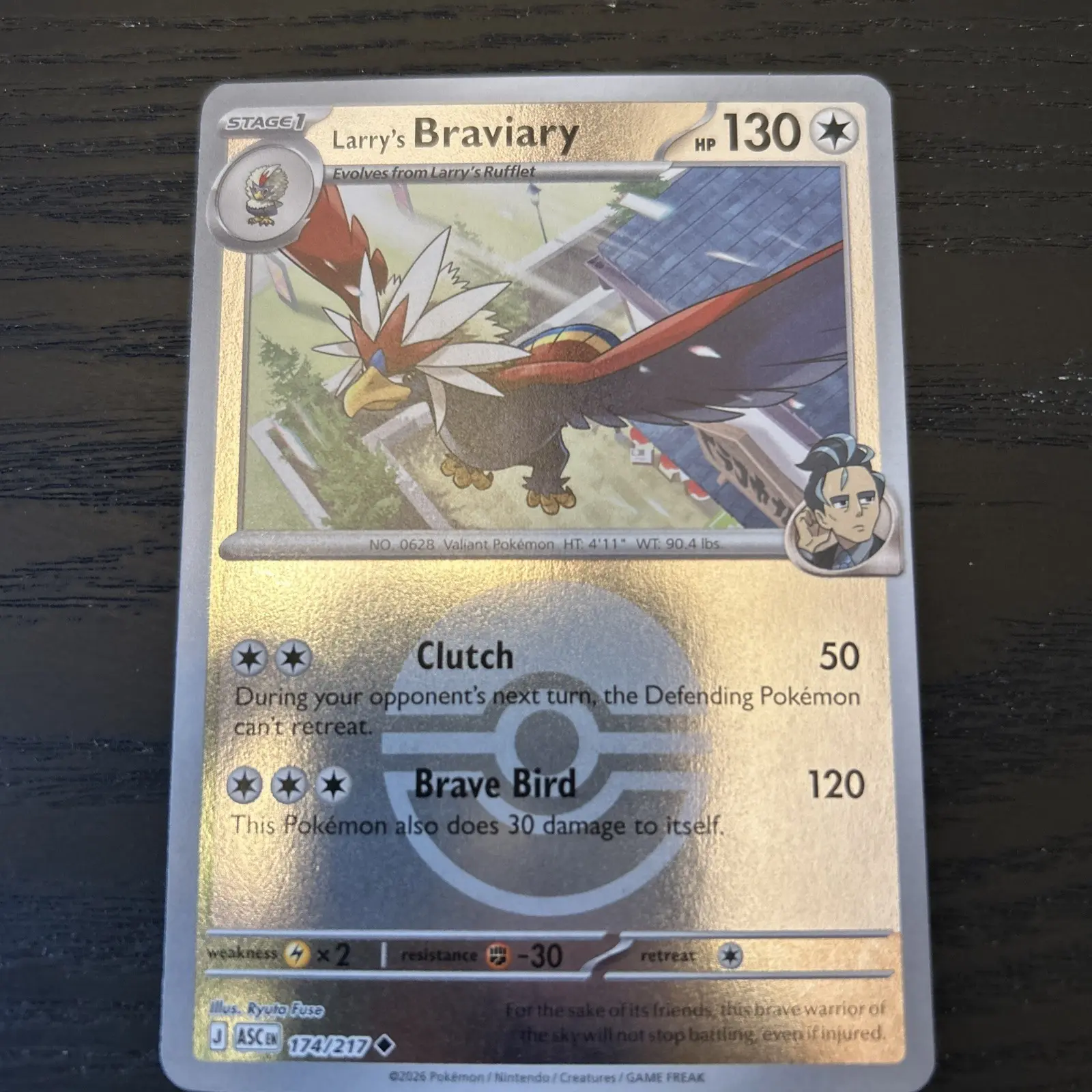 [Binder Condition] Larry's Braviary [Ball] #174 Pokemon Ascended Heroes