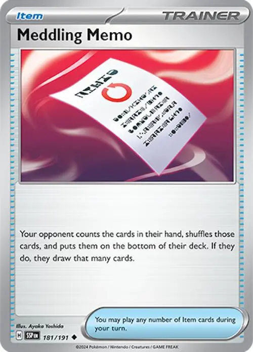 [Binder Condition] Meddling Memo #181 Pokemon Surging Sparks