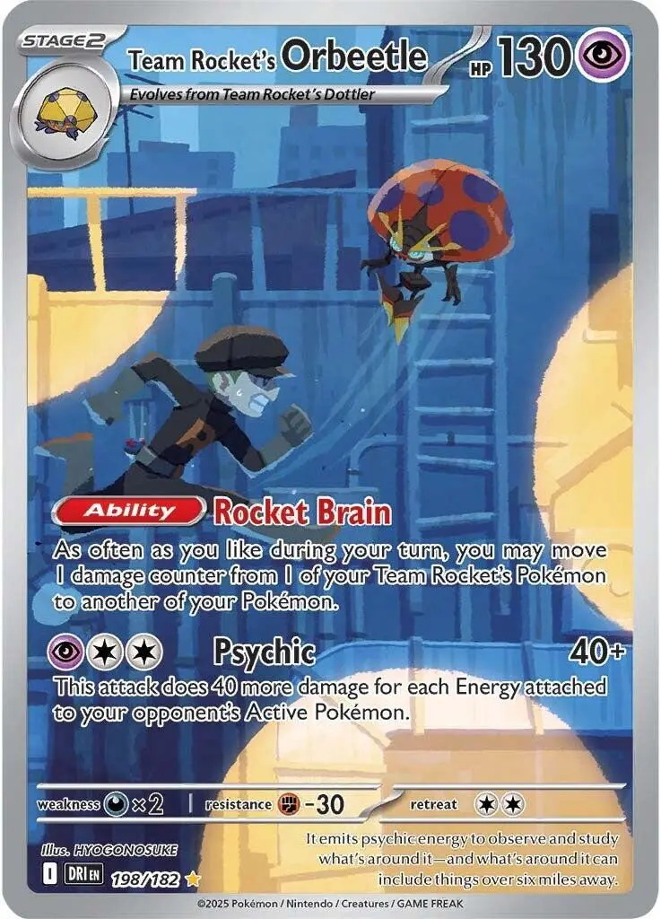 [Binder Condition] Team Rocket's Orbeetle #198 Pokemon Destined Rivals