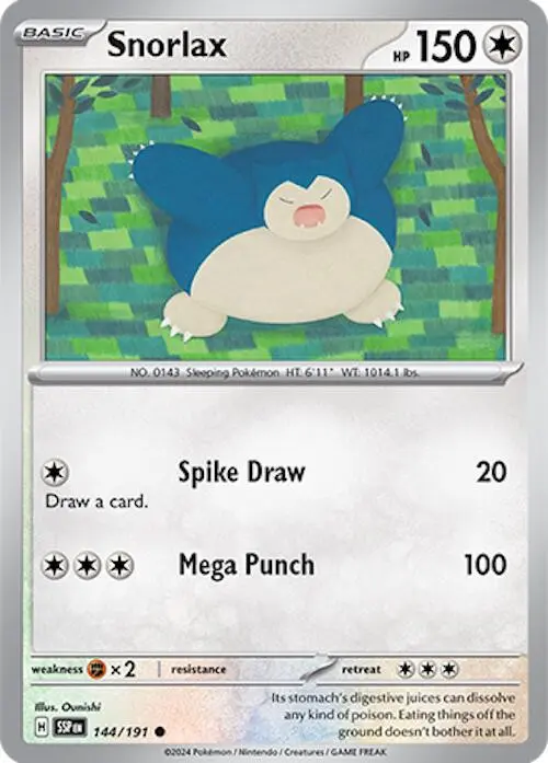 [Binder Condition] Snorlax #144 Pokemon Surging Sparks