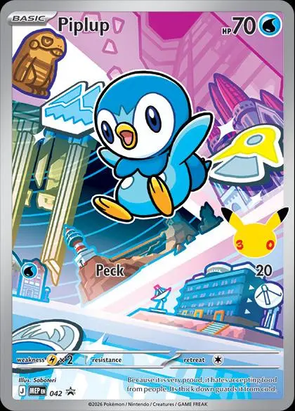 [Binder Condition] Piplup #42 Pokemon Promo