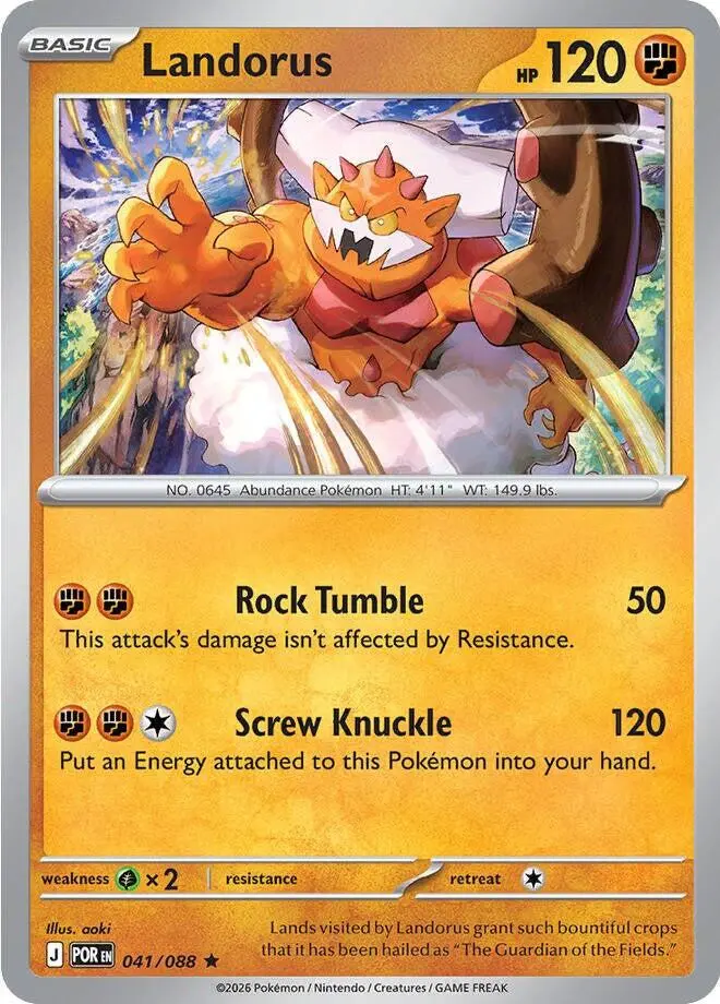 [Binder Condition] Landorus [Holo] #41 Pokemon Perfect Order