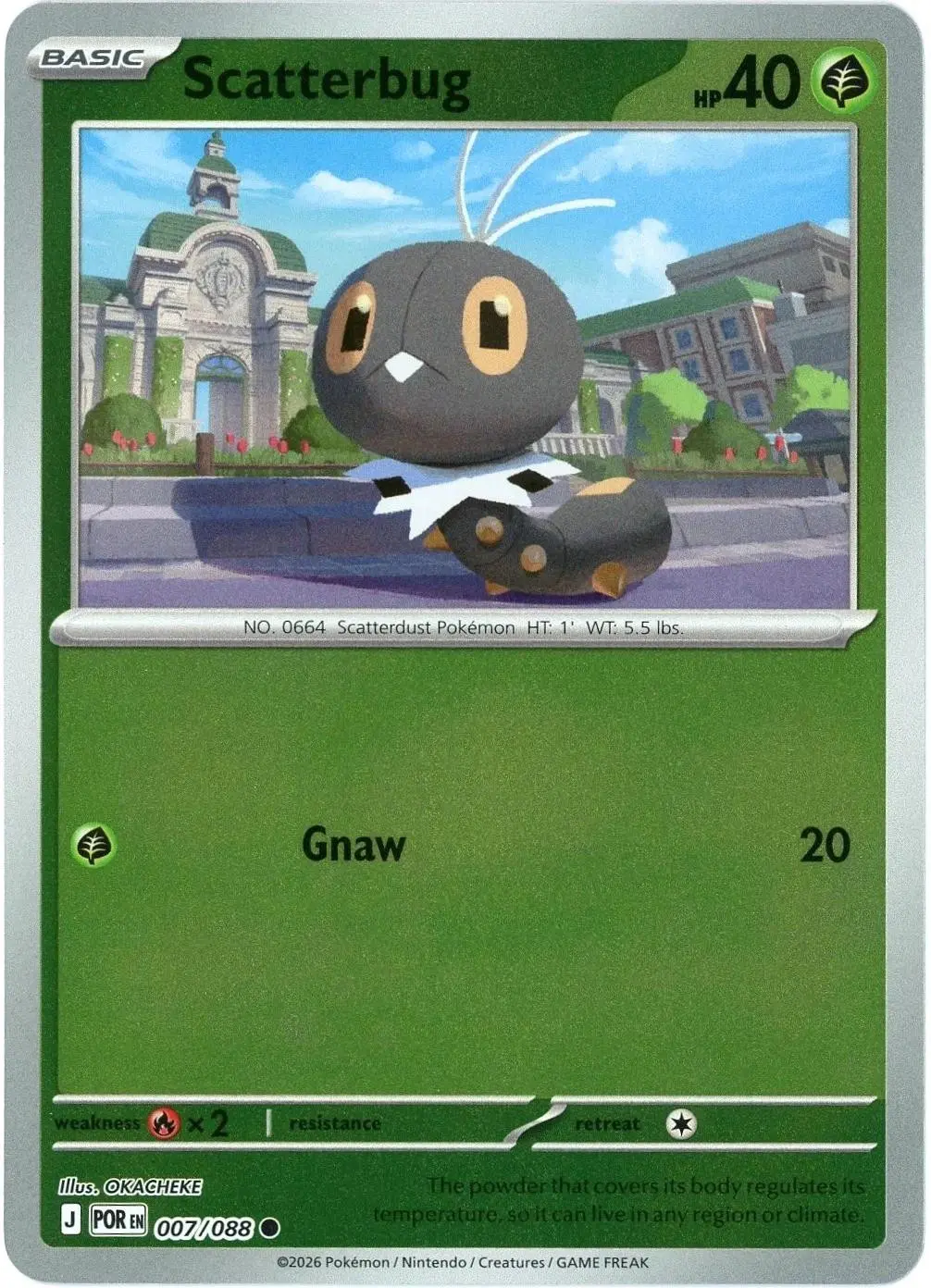 [Binder Condition] Scatterbug [Reverse Holo] #7 Pokemon Perfect Order