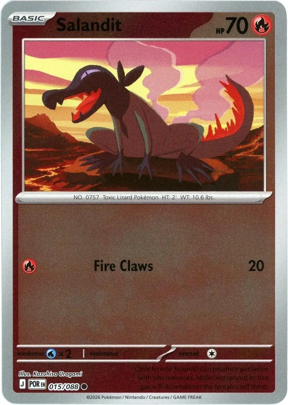 [Binder Condition] Salandit [Reverse Holo] #15 Pokemon Perfect Order