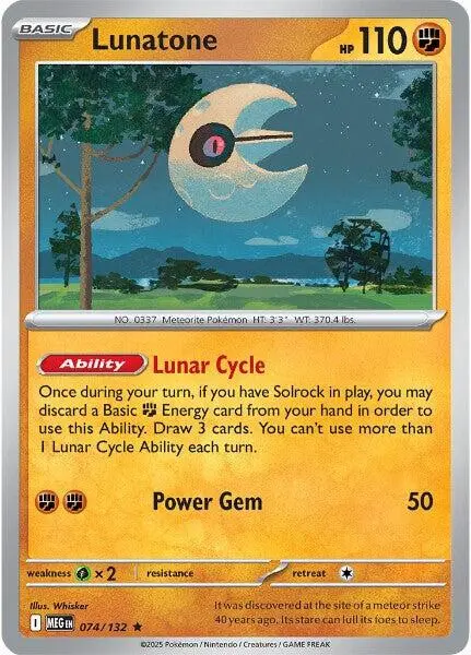 [Binder Condition] Lunatone #74 Pokemon Mega Evolution