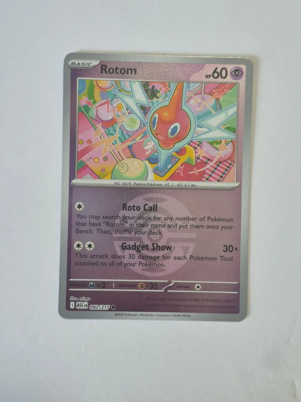 [Binder Condition] Rotom [Ball] #92 Pokemon Ascended Heroes
