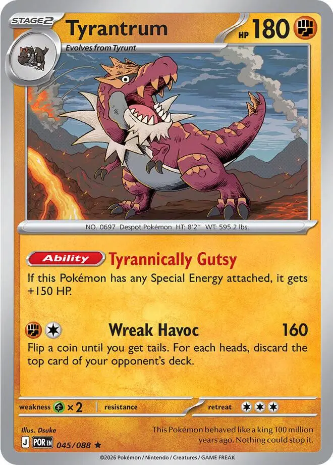 [Binder Condition] Tyrantrum [Holo] #45 Pokemon Perfect Order