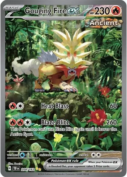 [Binder Condition] Gouging Fire ex #204 Pokemon Temporal Forces