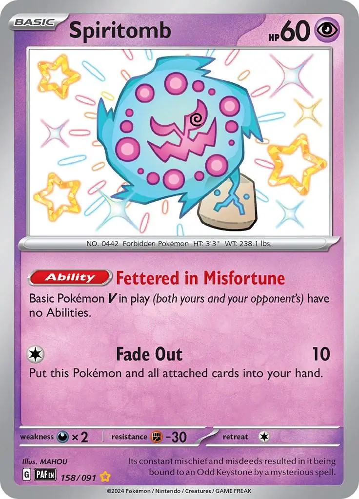 [Binder Condition] Spiritomb #158 Pokemon Paldean Fates