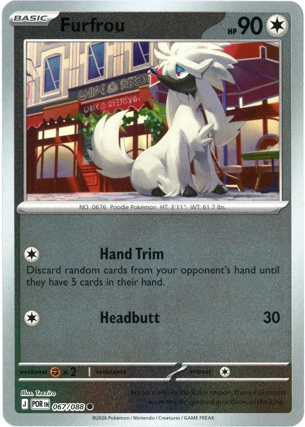 [Binder Condition] Furfrou [Reverse Holo] #67 Pokemon Perfect Order
