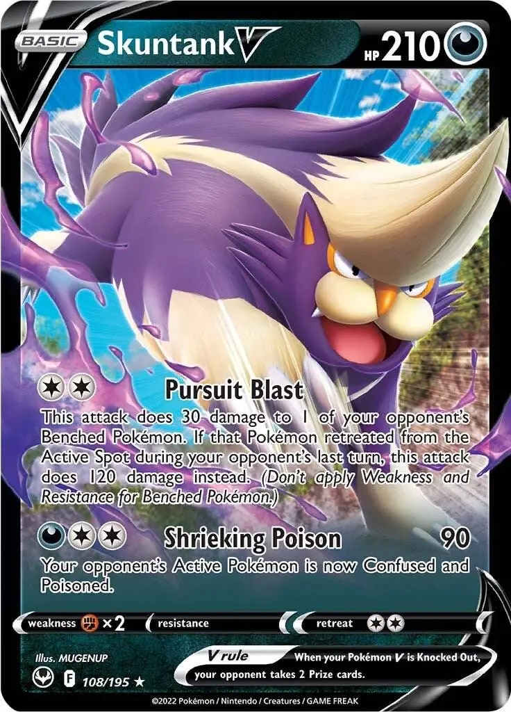 [Binder Condition] Skuntank V #108 Pokemon Silver Tempest