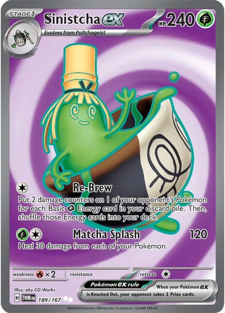[Binder Condition] Sinistcha ex #189 Pokemon Twilight Masquerade