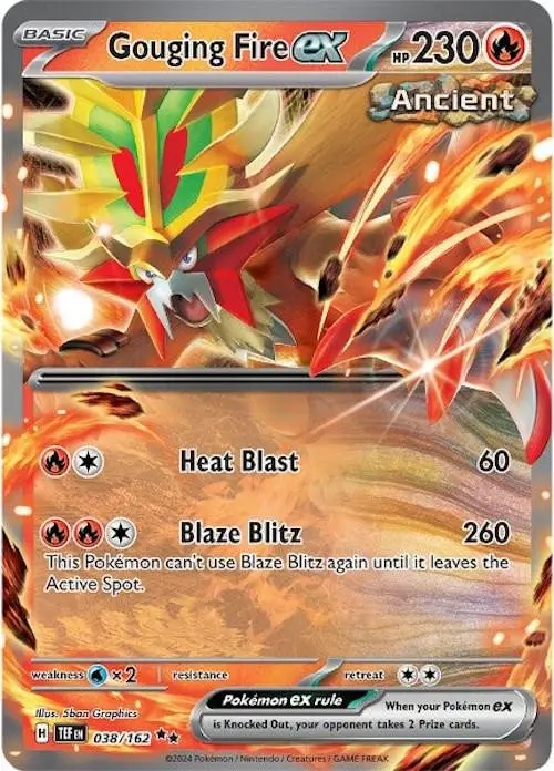 [Binder Condition] Gouging Fire ex #38 Pokemon Temporal Forces