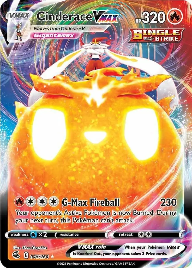 [Binder Condition] Cinderace VMAX #45 Pokemon Fusion Strike
