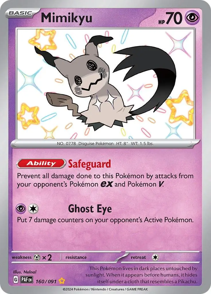 [Binder Condition] Mimikyu #160 Pokemon Paldean Fates