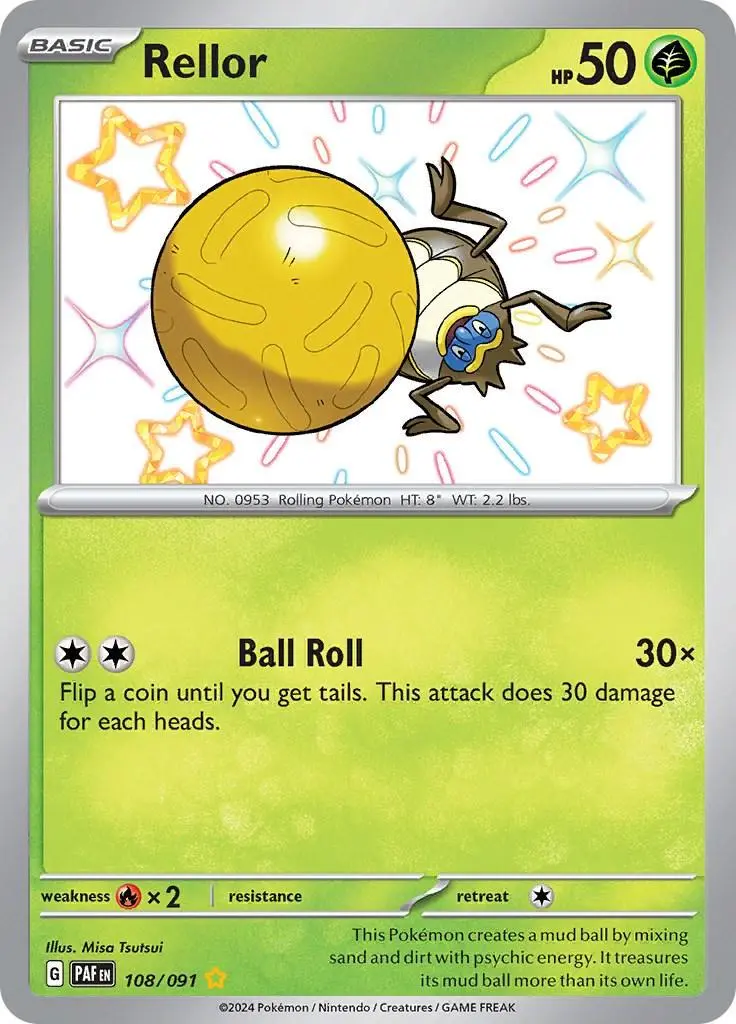 [Binder Condition] Rellor #108 Pokemon Paldean Fates