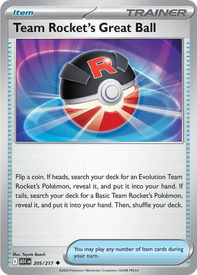 [Binder Condition] Team Rocket's Great Ball #205 Pokemon Ascended Heroes