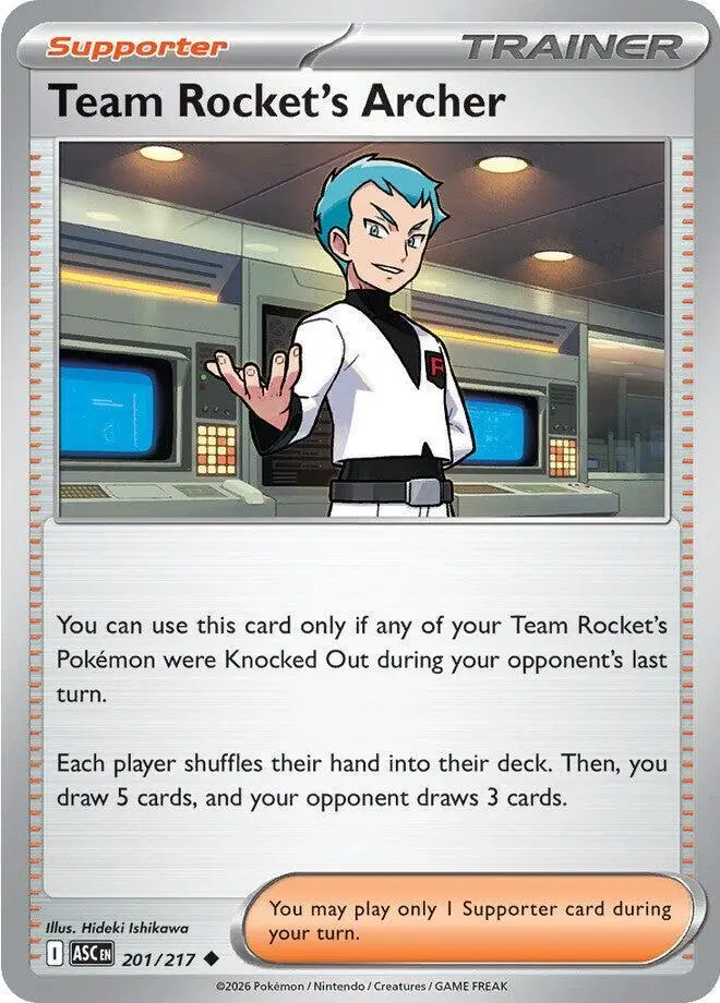 [Binder Condition] Team Rocket's Archer #201 Pokemon Ascended Heroes